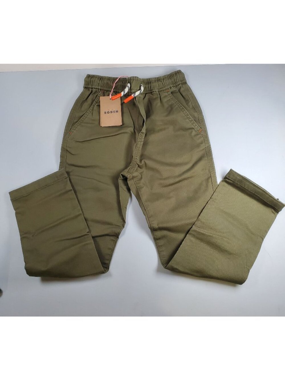 Mini Boden Slim Pull on Pants Boys Size 6 - 7 Y NWT Elastic Waistband Drawstring